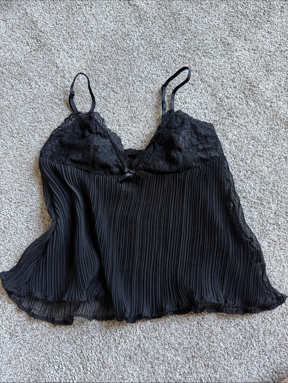 La SENZA Black Lace Pleated Camisole